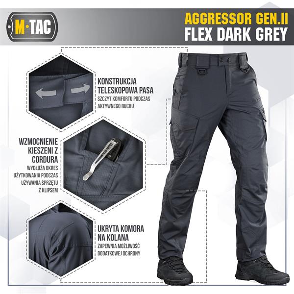 M-Tac tactical pants Aggressor Gen.II Flex - Dark Grey