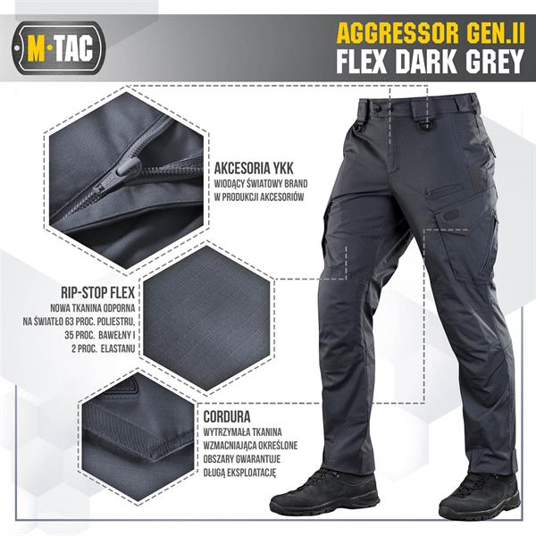 M-Tac tactical pants Aggressor Gen.II Flex - Dark Grey