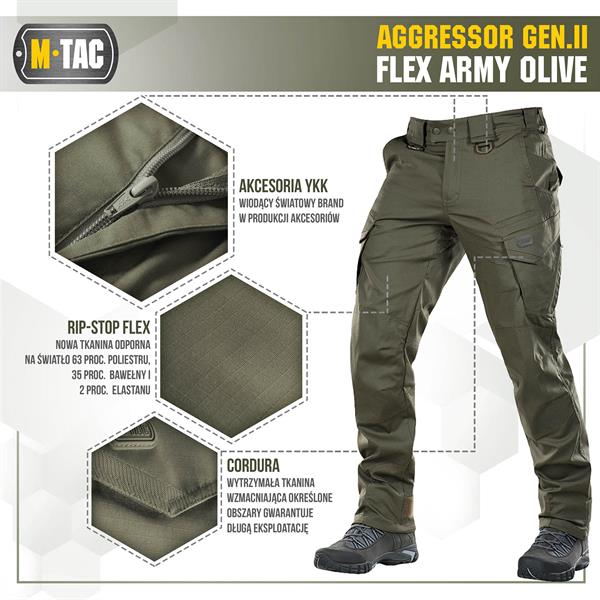M-Tac tactical pants Aggressor Gen.II Flex - Army Olive