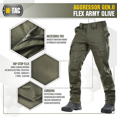 M-Tac tactical pants Aggressor Gen.II Flex - Army Olive