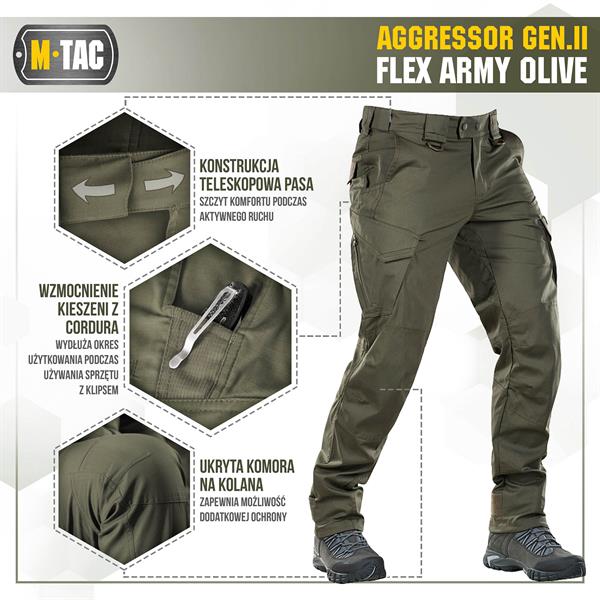 M-Tac tactical pants Aggressor Gen.II Flex - Army Olive