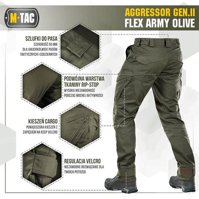 M-Tac tactical pants Aggressor Gen.II Flex - Army Olive