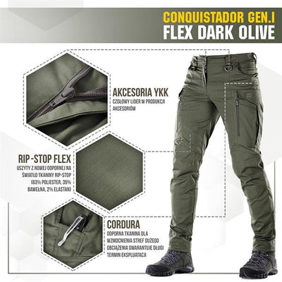 M-Tac tactical pants Conquistador Gen. I Flex - Army Olive