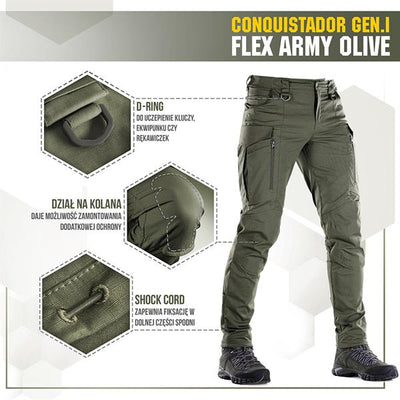 M-Tac tactical pants Conquistador Gen. I Flex - Army Olive