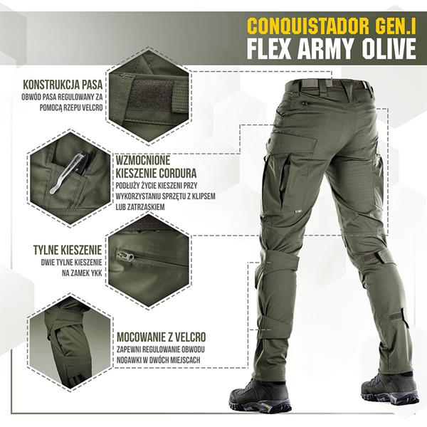 M-Tac tactical pants Conquistador Gen. I Flex - Army Olive