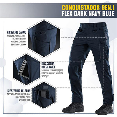 M-Tac tactical pants Conquistador Gen. I Flex - Dark Navy Blue
