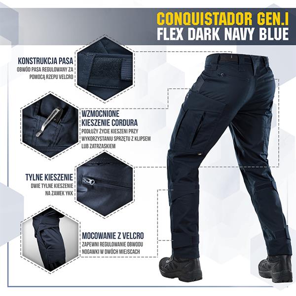 M-Tac tactical pants Conquistador Gen. I Flex - Dark Navy Blue