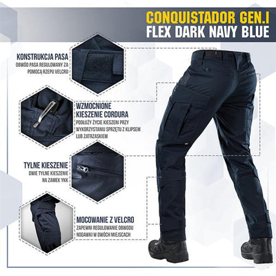 M-Tac tactical pants Conquistador Gen. I Flex - Dark Navy Blue