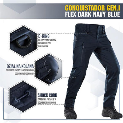 M-Tac tactical pants Conquistador Gen. I Flex - Dark Navy Blue