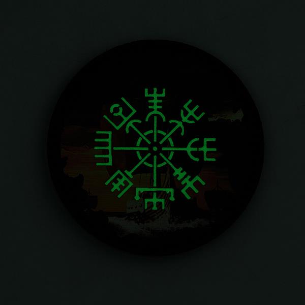M-Tac patch Vegvisir/Drakkar Round (80mm) Black/GID