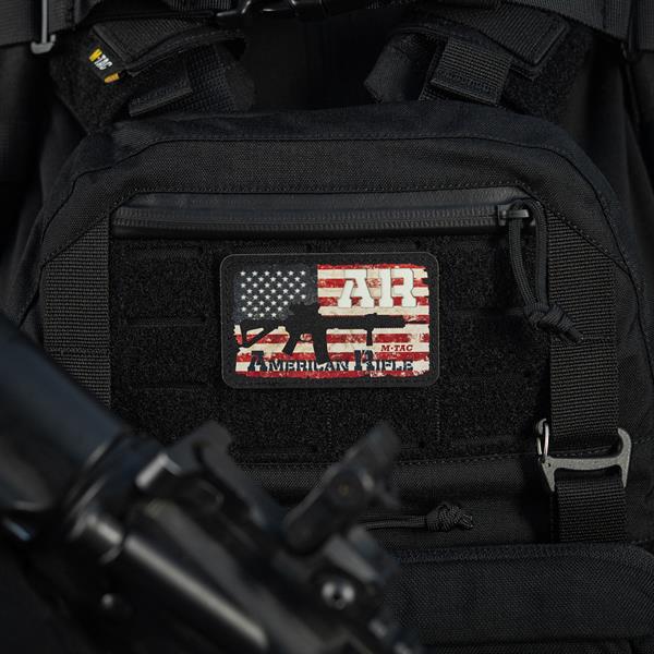 M-Tac patch AR-15 American Rifle (80x50 mm) Black/GID