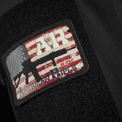 M-Tac patch AR-15 American Rifle (80x50 mm) Black/GID