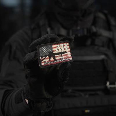 M-Tac patch AR-15 American Rifle (80x50 mm) Black/GID