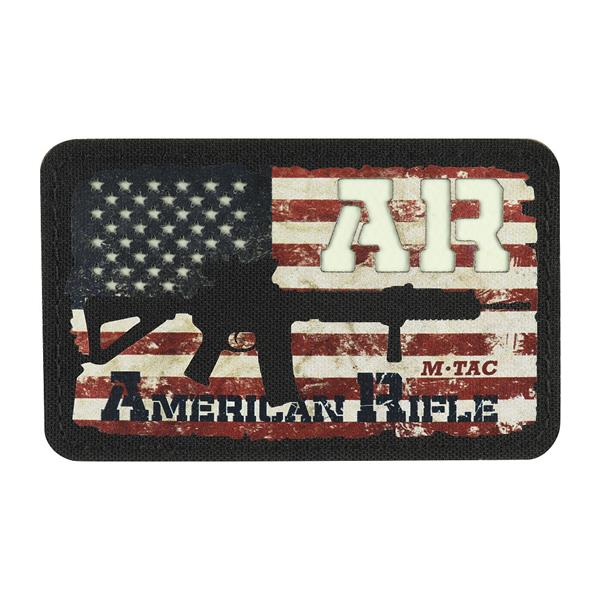M-Tac patch AR-15 American Rifle (80x50 mm) Black/GID