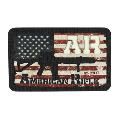 M-Tac patch AR-15 American Rifle (80x50 mm) Black/GID