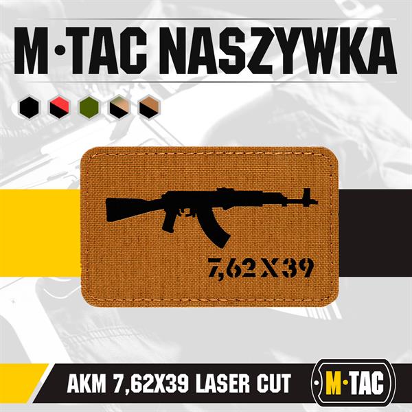 M-Tac patch AKM 7,62?39 Laser Cut Coyote/Black