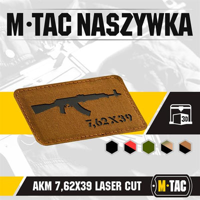 M-Tac patch AKM 7,62?39 Laser Cut Coyote/Black