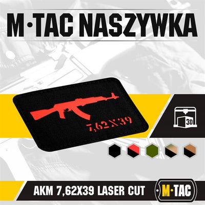 M-Tac patch AKM 7,62?39 Laser Cut Coyote/Black