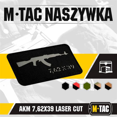 M-Tac patch AKM 7,62?39 Laser Cut Coyote/Black
