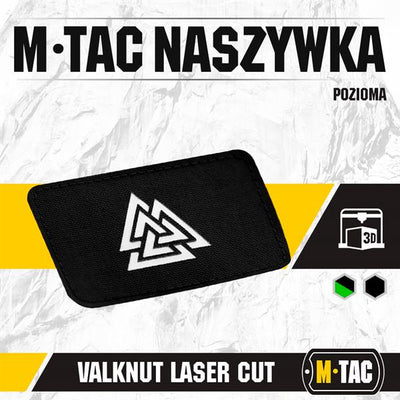 M-Tac patch Valknut horizontal Laser Cut Black/gid