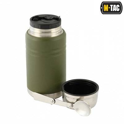 M-Tac Stainless 750 ml Thermos with folding spoon Olive