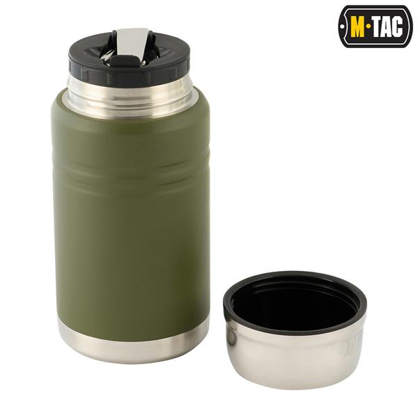 M-Tac Stainless 750 ml Thermos with folding spoon Olive