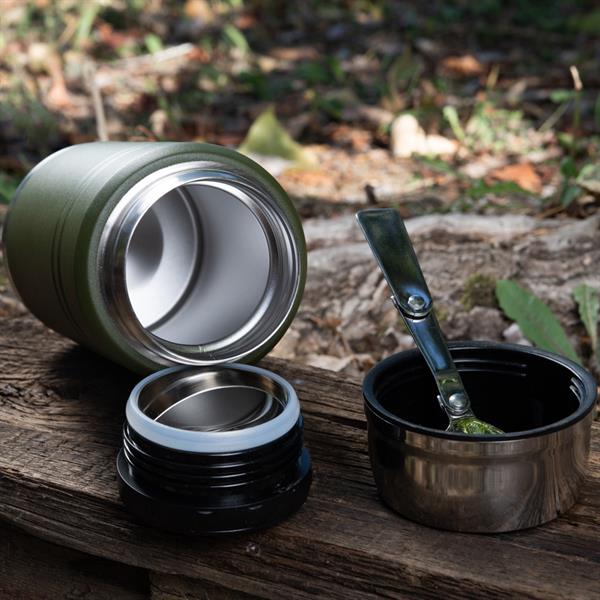 M-Tac Stainless 750 ml Thermos with folding spoon Olive