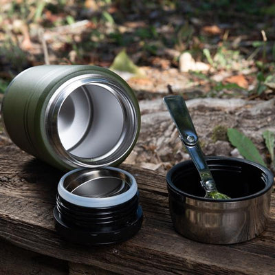 M-Tac Stainless 750 ml Thermos with folding spoon Olive