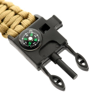 M-Tac paracord bracelet with spark cutter, compass and whistle
