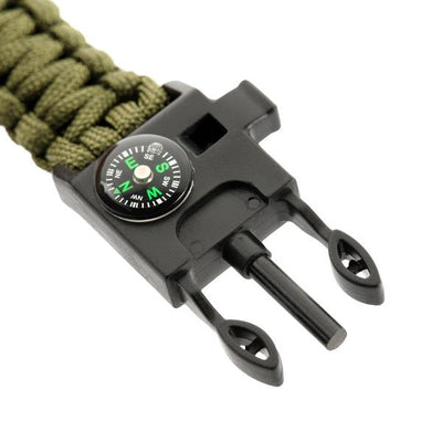 M-Tac paracord bracelet with spark cutter, compass and whistle